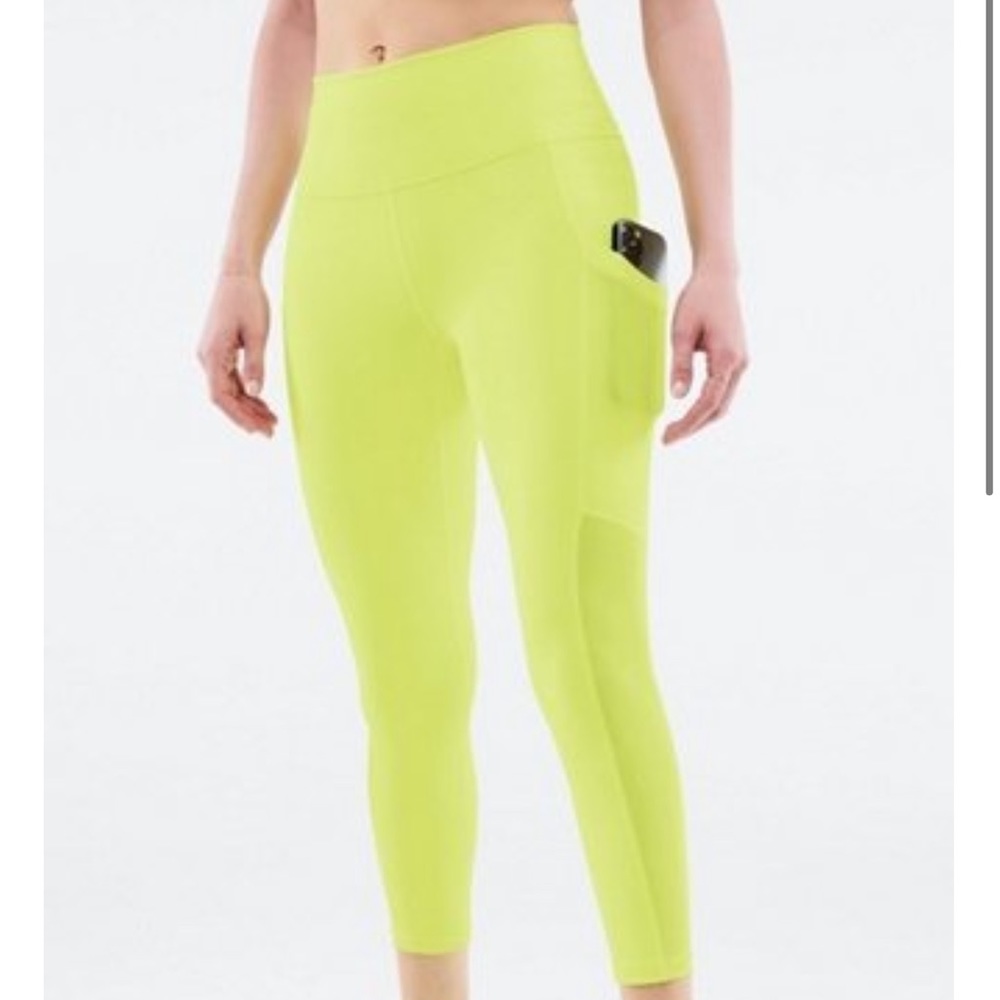 Fabletics yellow powerhold capris leggings small